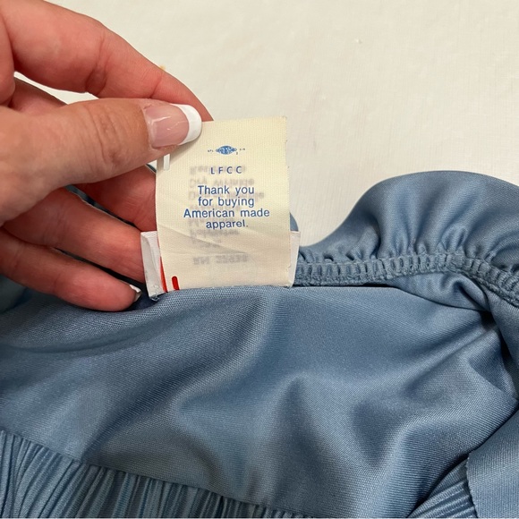 Vintage It’s A Lehigh Blue Accordion Pleated MIDI Dress - Picture 7 of 11